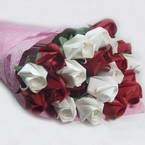 Rose bouquet, Red - White