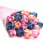 Duo pearl bouquet, pink - blue - peach