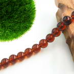 Beads, Imitation Crystal beads, Glass, Brown , Round shape, Diameter 10mm, 8 Beads