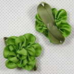 Small fabric flowers, Green, 3.2cm x 2.8cm