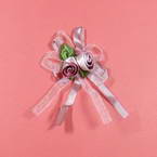 Mesh flowers, Light pink white, 1.5cm x 5.5cm x 12cm, 1 flowers