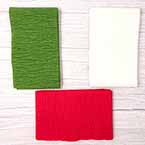 Épais de papier crépon, blanc, rouge, 9,5-10,5cm x 2,5m, 3 feuilles, 75 gsm