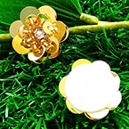 Sequin flower, Gold colour, 1 Sequin flower, 2.3cm