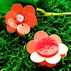 Sequin flower, Pinkish red, 1 Sequin flower, 2.7cm