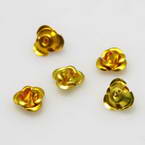 Metallic flowers, Yellow, 7mm x 4mm, 10 pieces