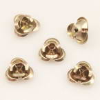 Metallic flowers, Aluminium, Light brown, 10mm x 10mm x 5mm, 20 pieces