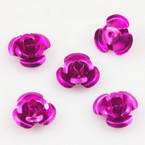 Metallic flowers, Aluminium, Magenta, 10mm x 10mm x 5mm, 20 pieces