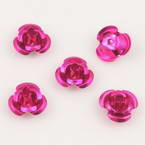 Metallic flowers, Aluminium, Magenta, 12mm x 12mm x 7mm, 10 pieces