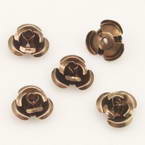 Metallic flowers, Aluminium, brown, 12mm x 12mm x 7mm, 10 pieces