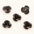 Metallic flowers, Aluminium, black, 12mm x 12mm x 7mm, 10 pieces