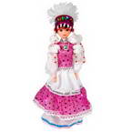 Doll portant de longues robes en papier