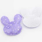Fabric embellishment, purple, 2.5cm x 3cm, 2 slices