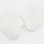 Fabric embellishment, white, 2.8cm x 3.8cm, 2 slices