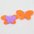 Fabric embellishment, orange, 3.5cm x 5.4cm, 3 slices