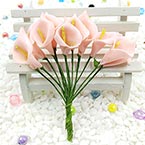 Calla lily - foam, foam, pink, 12 flowers