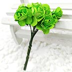 Rose, Paper, green, 1cm, 12 flowers