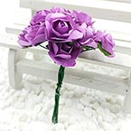 Rose, Paper, Dark purple, 1.5cm, 12 flowers