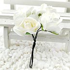 Rose, Papier, blanc, 2,5-3cm, 6 fleurs