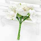 Plum blossom bouquet, fabric, Cream colour, 2.5cm, 6 flowers