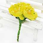 Plum blossom bouquet, fabric, Yellow, 2.5cm, 6 flowers