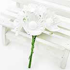 Plum blossom bouquet, fabric, white, 2.5cm, 6 flowers