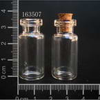 Glass bottles, Colourless, 1.6cm x 1.6cm x 3.5cm, 2ml, 2 pieces