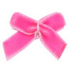 Gift bow, pink, 25mm x 6mm, 5 satin ribbon bows