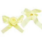 Gift bow, Yellow, 30mm x 6mm, 5 satin ribbon bows