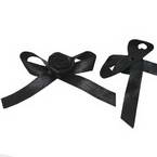 Gift bow, black, 35mm x 6mm, 5 satin ribbon bows