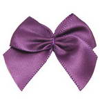 Gift bow, purple, 30mm x 15mm, 5 satin ribbon bows