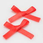 Gift bow, red, 30mm x 6mm, 5 satin ribbon bows