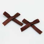 Gift bow, brown, 3cm x 0.6cm, 5 satin ribbon bows