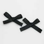 Gift bow, black, 3cm x 0.6cm, 5 satin ribbon bows