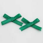 Gift bow, Dark green, 3cm x 0.6cm, 5 satin ribbon bows