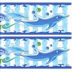 Bathroom and Window stickers, Plastic, blue, 56cm x 21cm, 1 sheet