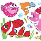 Bathroom and Window stickers, Plastic, Assorted colours, 56cm x 21cm, 1 sheet