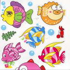 Bathroom and Window stickers, Plastic, Assorted colours, 56cm x 21cm, 1 sheet