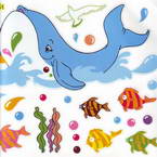 Bathroom and Window stickers, Plastic, Assorted colours, 56cm x 21cm, 1 sheet
