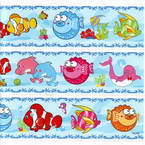Bathroom and Window stickers, Plastic, Assorted colours, 56cm x 21cm, 1 sheet