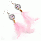 Brown feather earrings