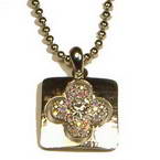 Silver plated crystal cross necklace