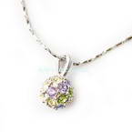 Coloured crystal globe pendant necklace