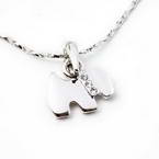 Silver dog necklace