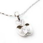 Silver apple necklace