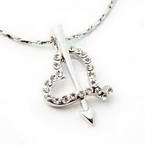 Silver pierced heart necklace