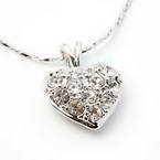 Crystal encursted beating heart necklace