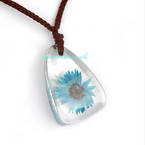 Blue flower pendant necklace