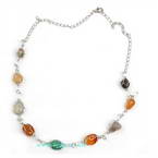 Colour stone pendant necklace