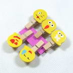 Wooden peg embellishments, Yellow, 1.2cm x 2.2cm x 4cm, 5 pieces