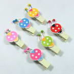 Wooden peg embellishments, 1.5cm x 2.5cm x 6cm, 6 pieces